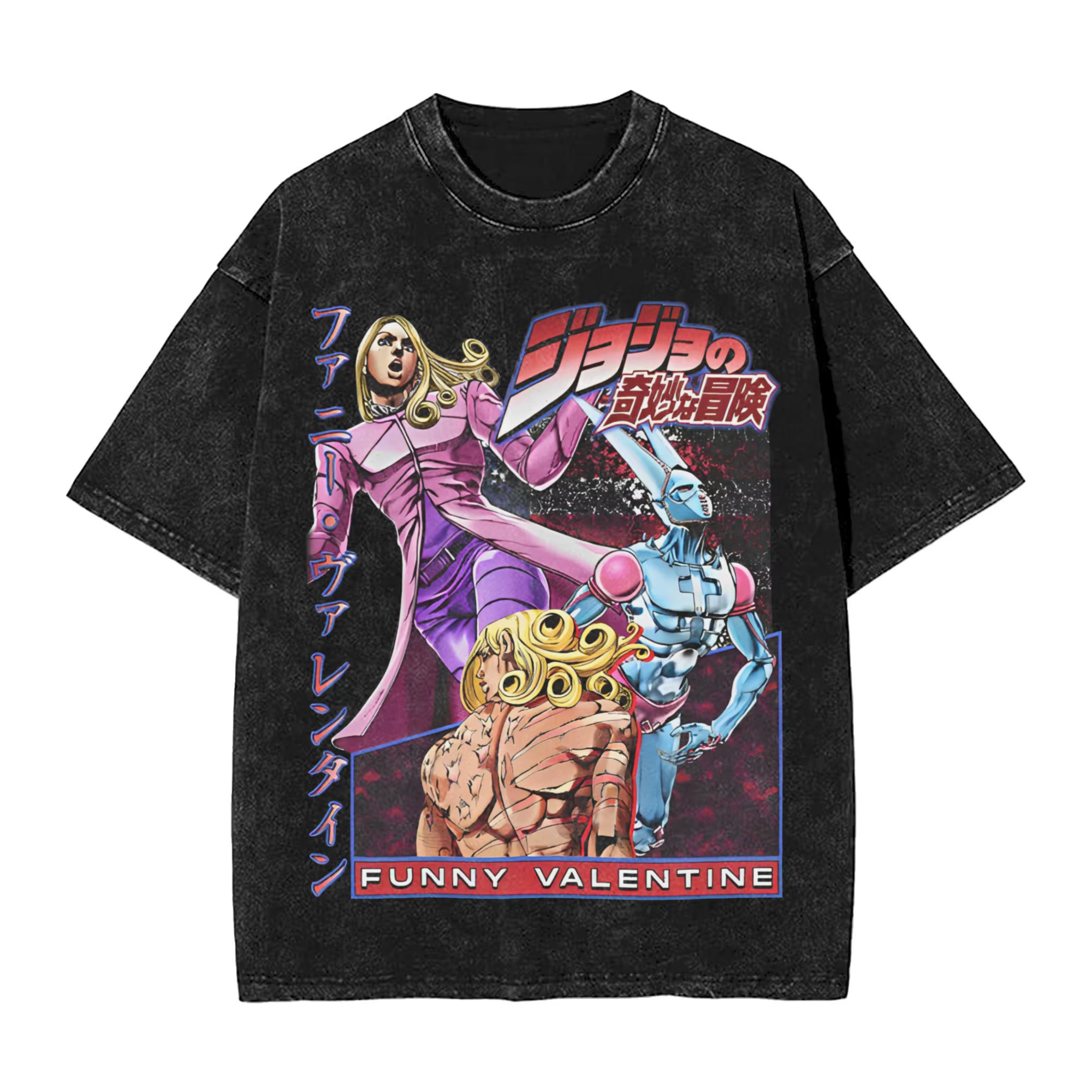 Anime JoJo's Bizarre Adventure Johnny Joestar graphique T-shirt hommes lavé coton t-shirts Vintage M