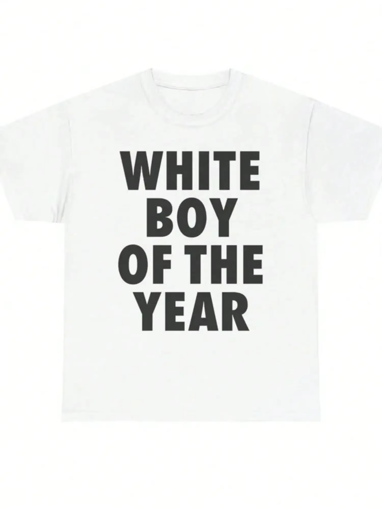 T-shirts WHITE BOY OF THE YEAR imprimés à manches courtes, style rétro décontracté, streetwear vinta