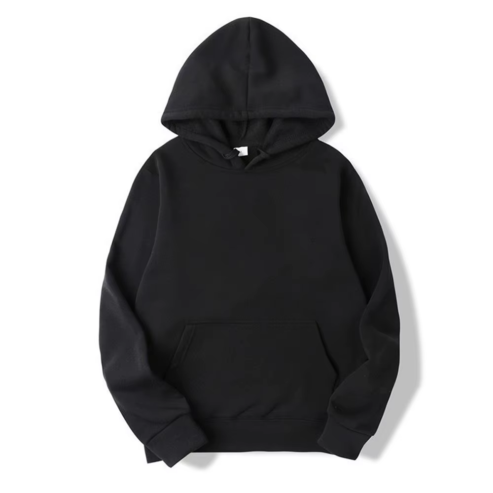 Sweat à capuche pour homme et femme, pull décontracté, couleur unie, surdimensionné, noir, printemps