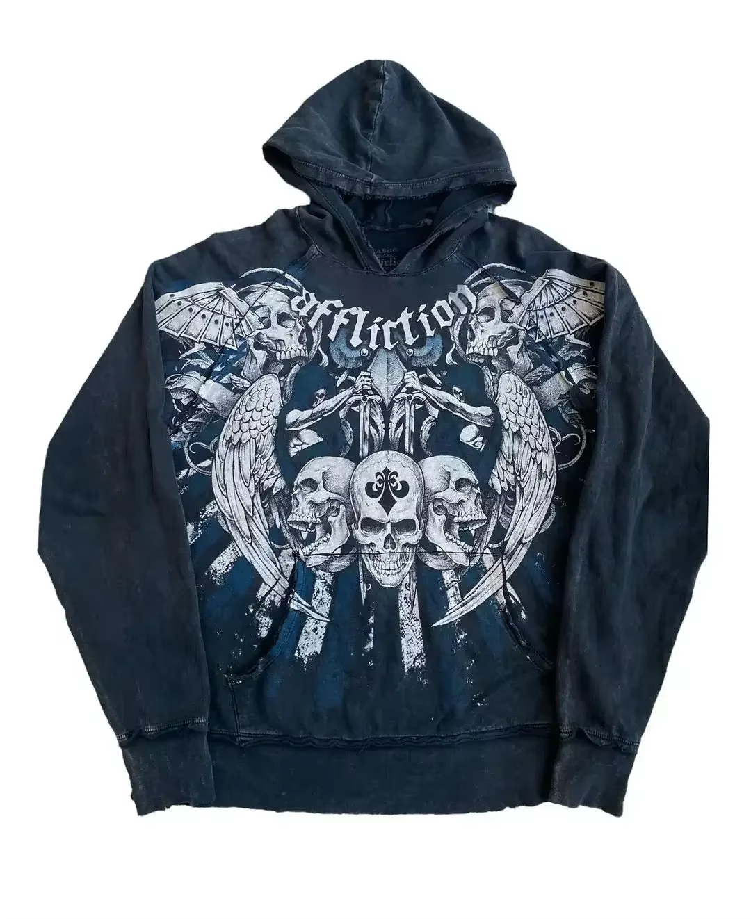 Y2K-Sweat à capuche zippé à motif gothique rétro pour hommes, Streetwear surdimensionné, Hip Hop de 