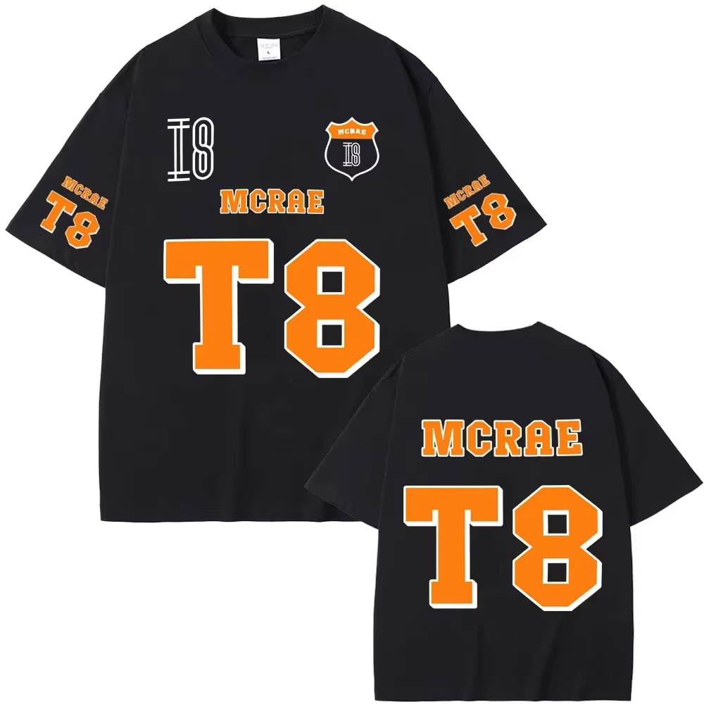 2025 chanteur Tate Mcrae T8 musique t-shirts hommes femmes Vintage T-shirt été coton surdimensionné 