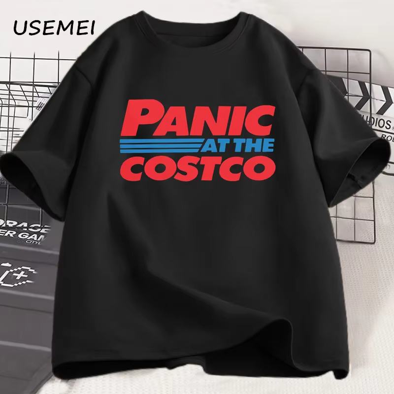Panique au Costco T-shirts graphiques Costco amoureux t-shirt hommes mode surdimensionné coton t-shi