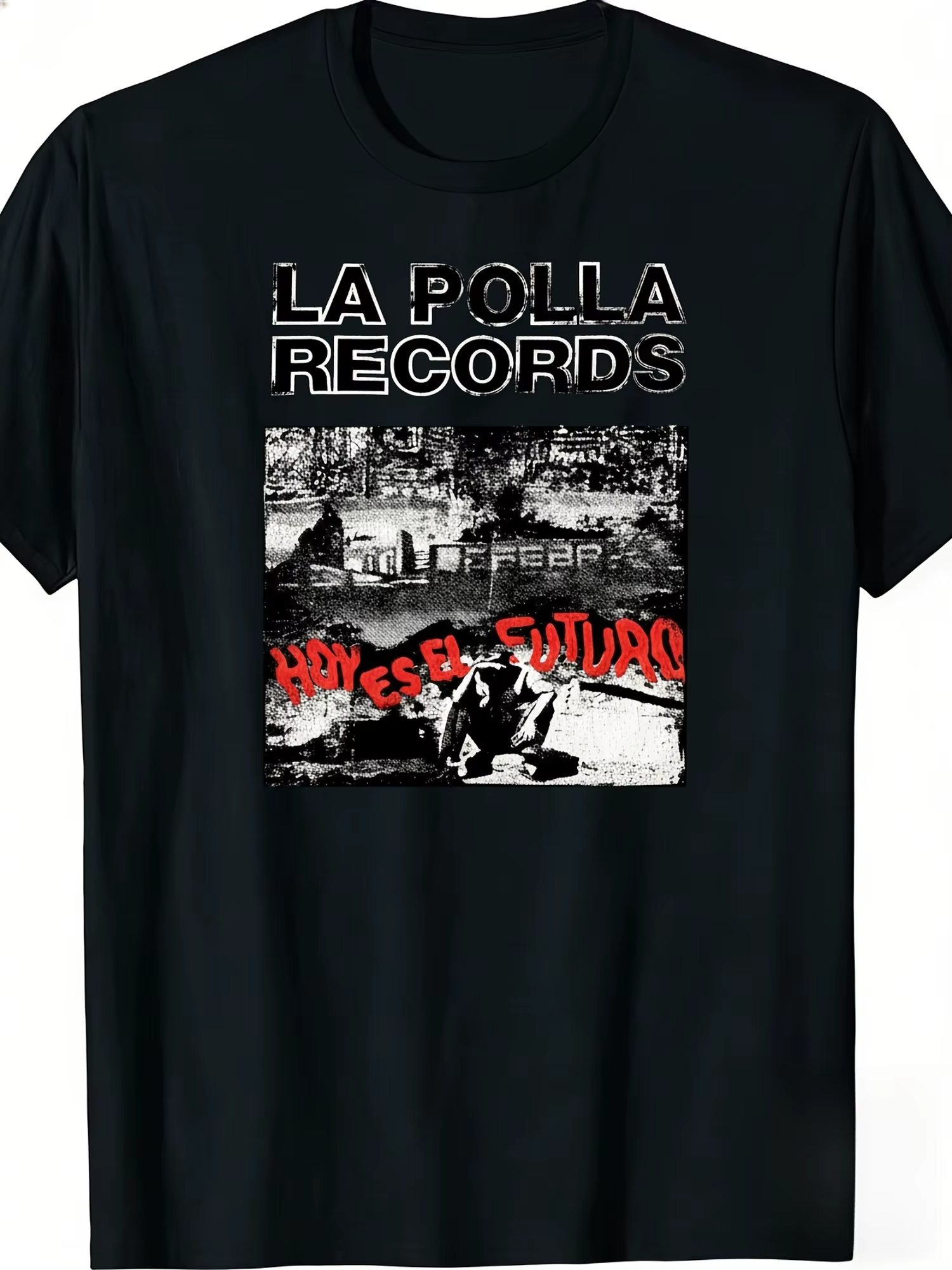 Groupe punk espagnol rétro des années 90 La Polla Re Records |   T-shirt décontracté à col rond pour