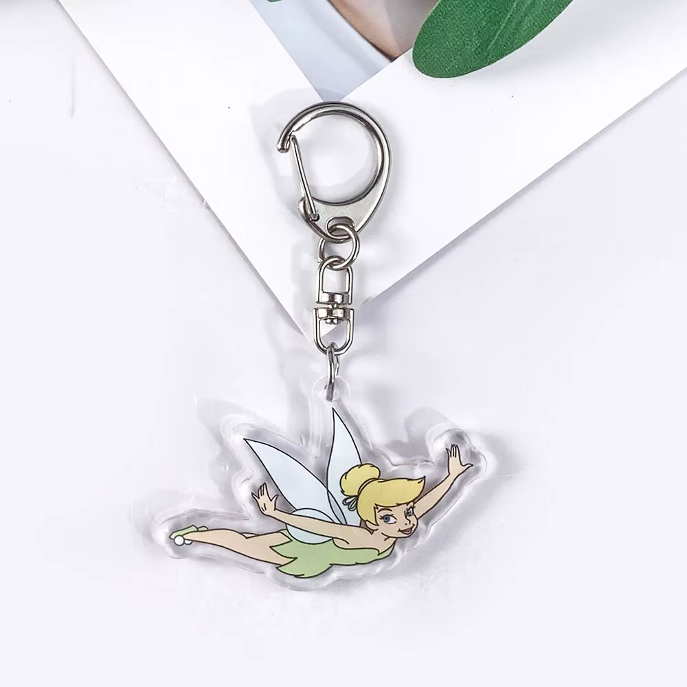 Porte-clés de voiture en acrylique Disney, dessin animé Tinker Bell, accessoires mignons, breloque d