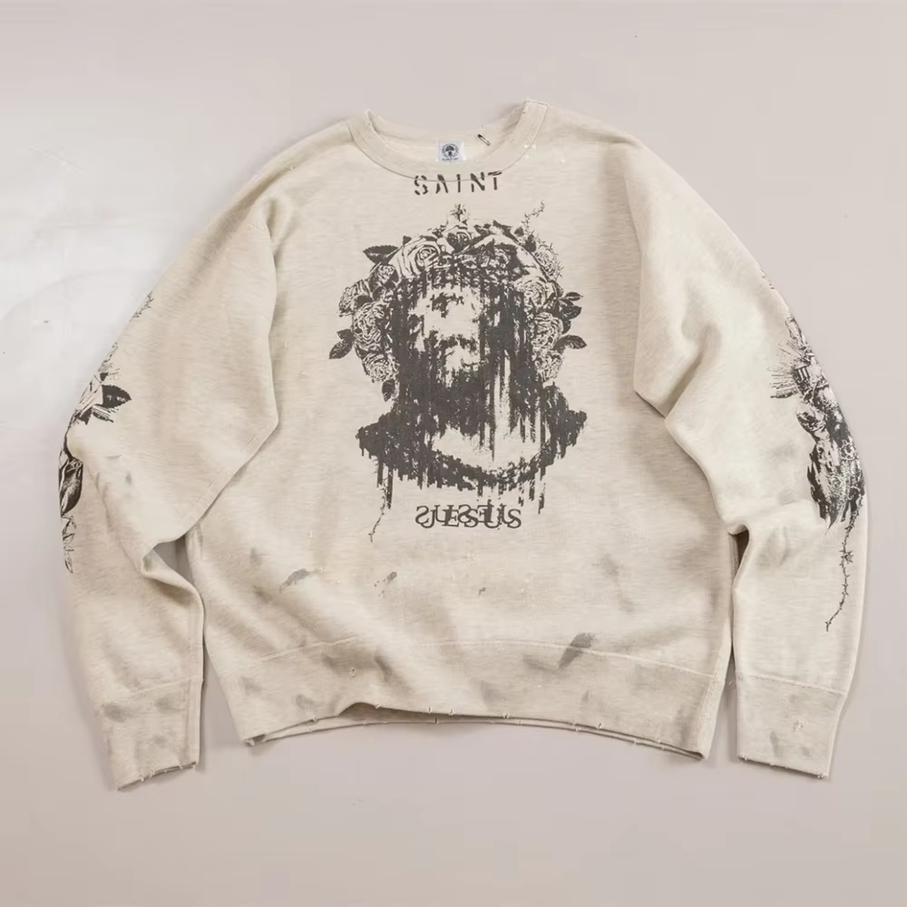 Yao mode Saint de Michael Graffiti imprimé pull de luxe Streetwear surdimensionné Y2k haute qualité 