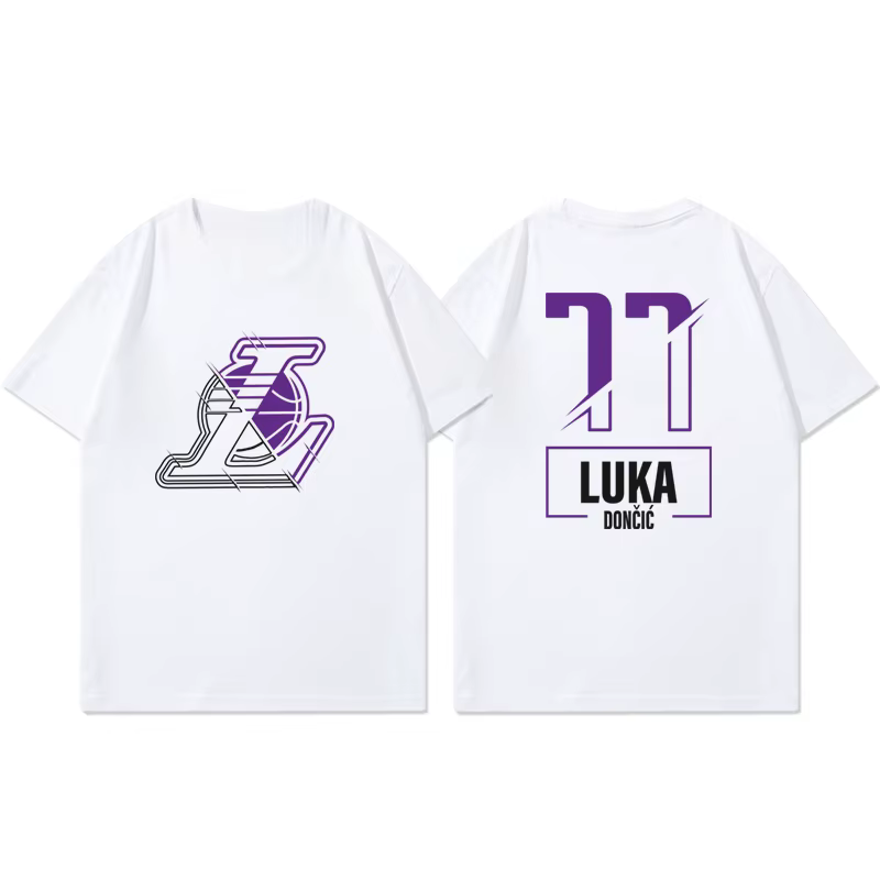 T-shirt à manches courtes Lakers Luka Doncic pour femmes et hommes, tenue d'entraînement de basket-b