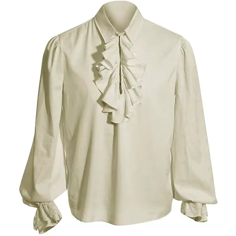 Chemises victoriennes de la Renaissance de vampire pour hommes et femmes, costume d'Halloween médiév