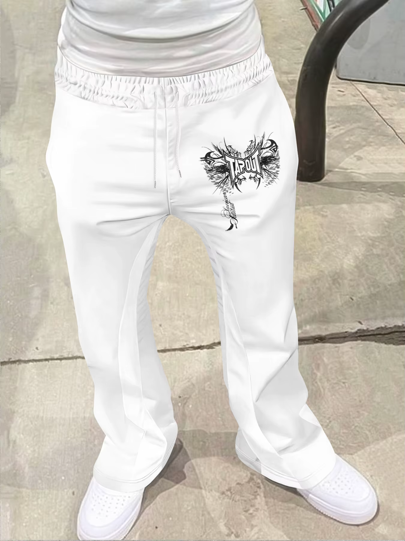 Pantalon de sport décontracté pour homme, style streetwear, imprimé croisé tendance, motif micro-cor