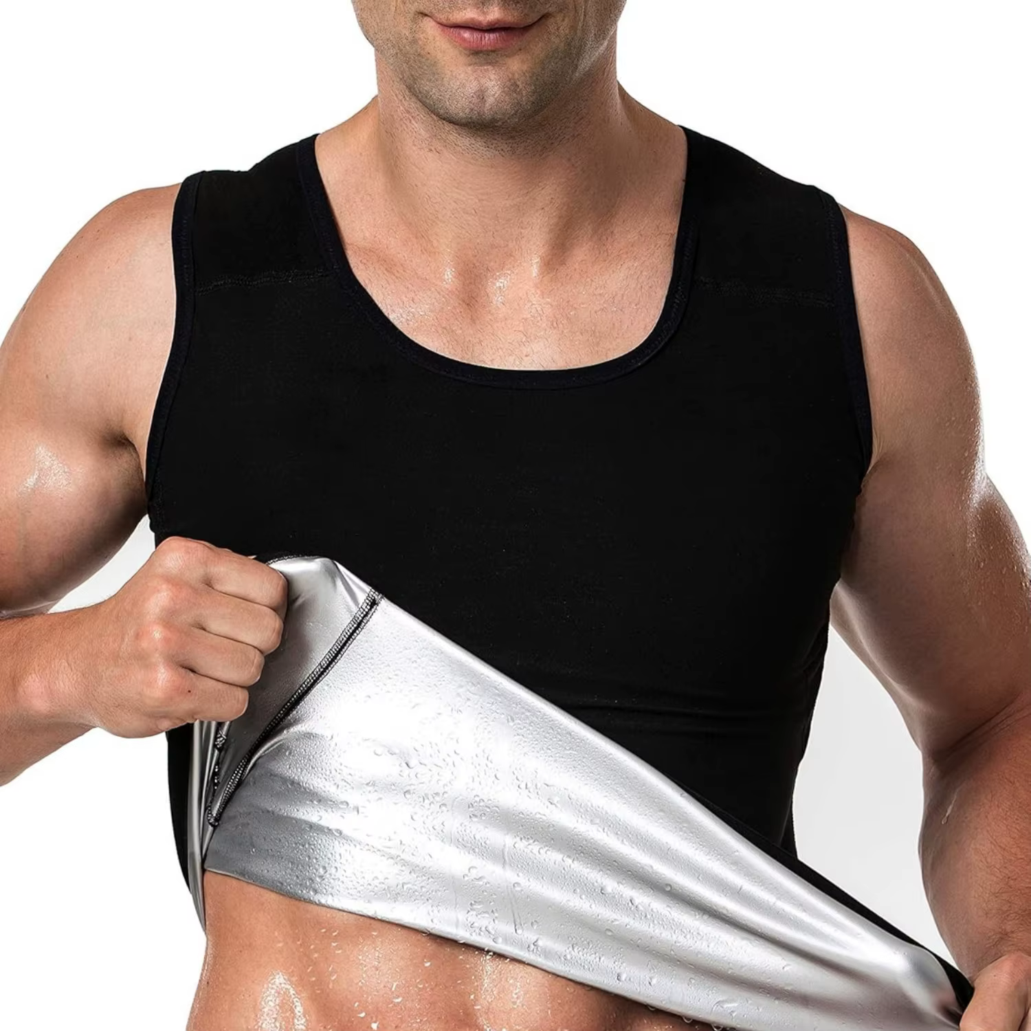 Chemise de sauna pour hommes, corps de sauna à manches courtes, gilet de sauna pour hommes, débardeu