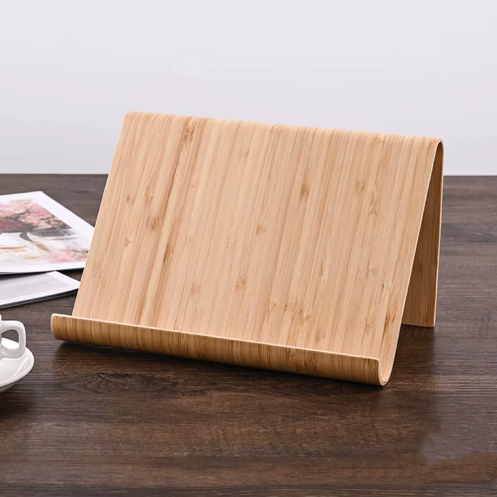 Support de tablette en bois massif incurvé, réglable, pour bureau et domicile