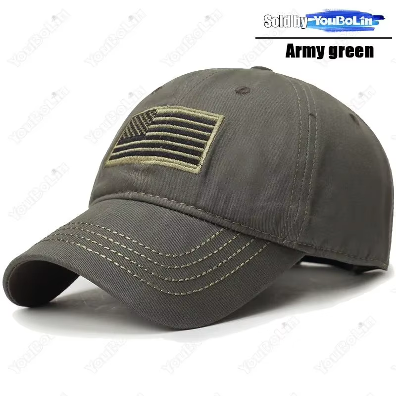 Casquette de Baseball en coton brodé drapeau américain, capote réglable, chapeau de soleil, casquett