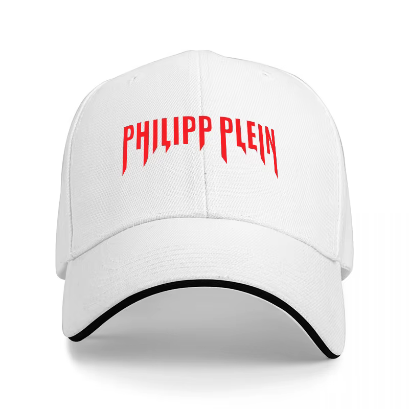 Casquette de baseball PHILIPP PLEIN avec logo brodé rouge sur fond noir, style classique, pour homme