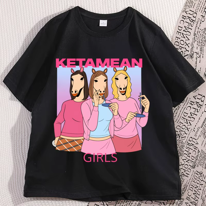 Ketamean filles T-shirt décontracté coton à manches courtes T-shirt drôle Humor à la mode T-shirt am