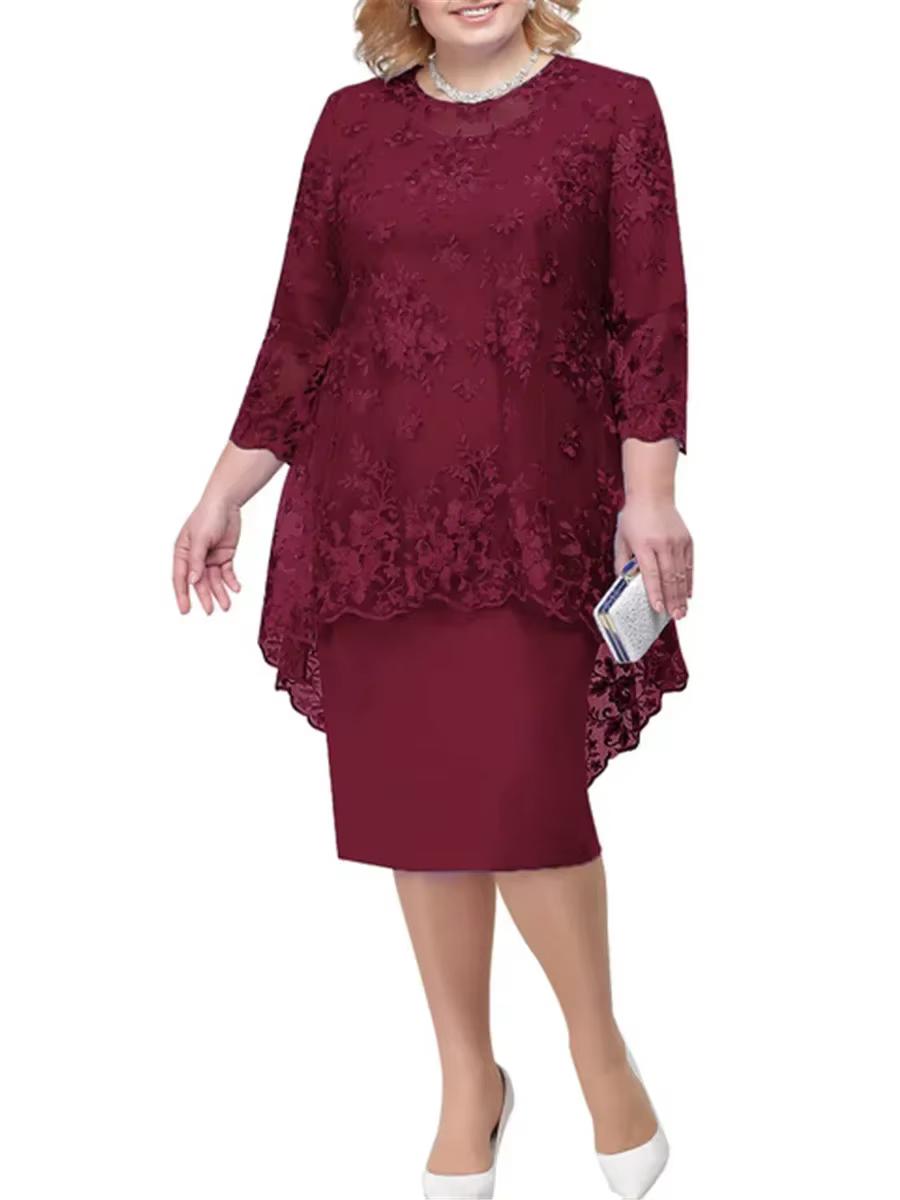 Robe de soirée grande taille pour femmes, pour invités de mariage, luxe, élégante, dentelle florale,