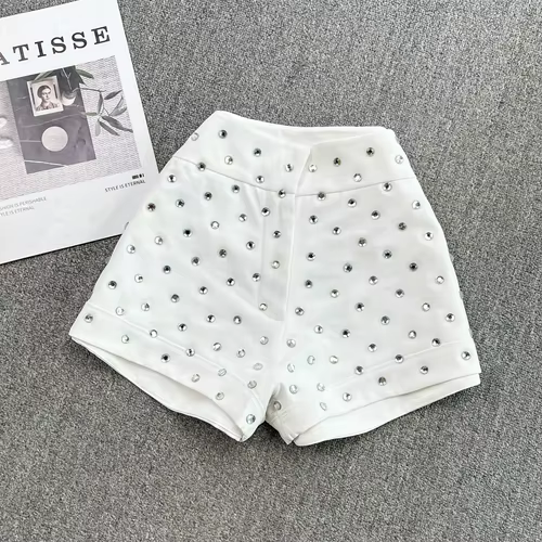 Français Chic été taille haute femmes Shorts paillettes Sexy fille butin Shorts Streetwear Club déco