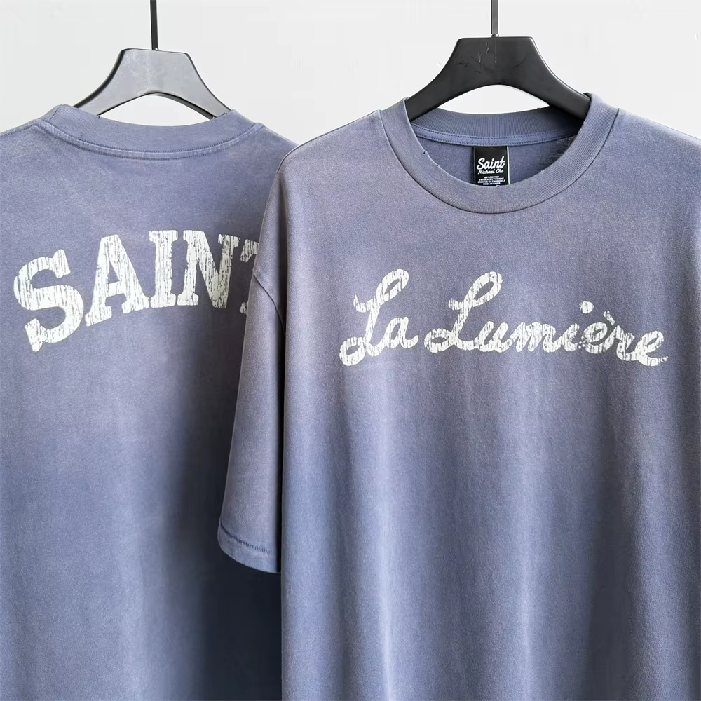 SAINT La Lumière Tee-shirt imprimé pour hommes et femmes, T-shirt de qualité supérieure