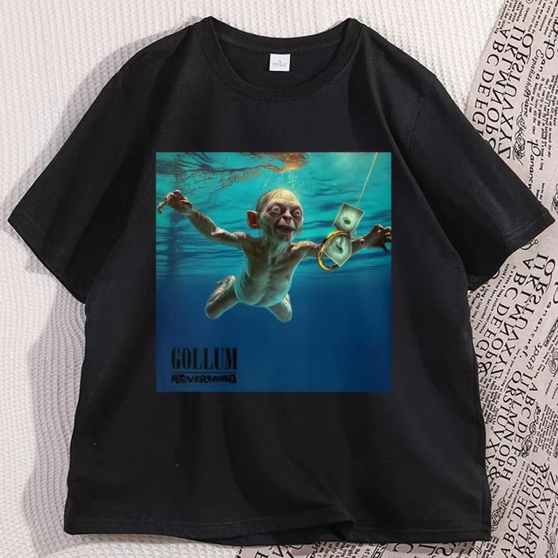 Gollum coton à manches courtes T-Shirt décontracté à manches courtes col rond T-Shirt confortable de