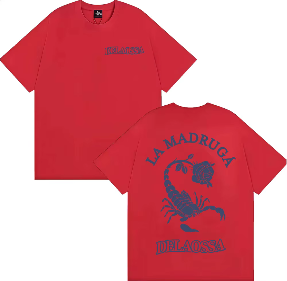 Rappeur Delaossa La Madruga Tour 2026 Merch T-shirts Hommes Femmes Mode Punk Hip Hop T-shirt Haute Q