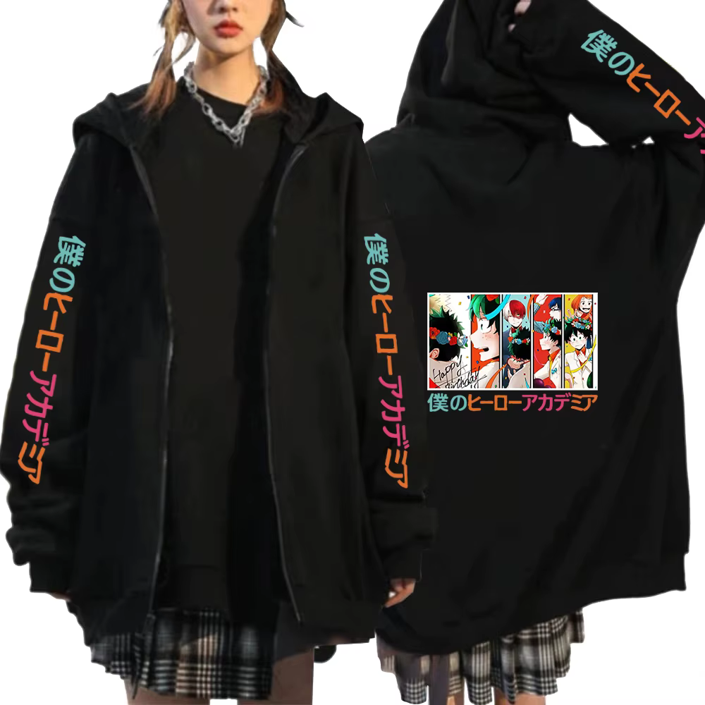 Anime vêtements mon héros académique Shoto Todoroki Bakugou Deku graphique Anime sweats à capuche un