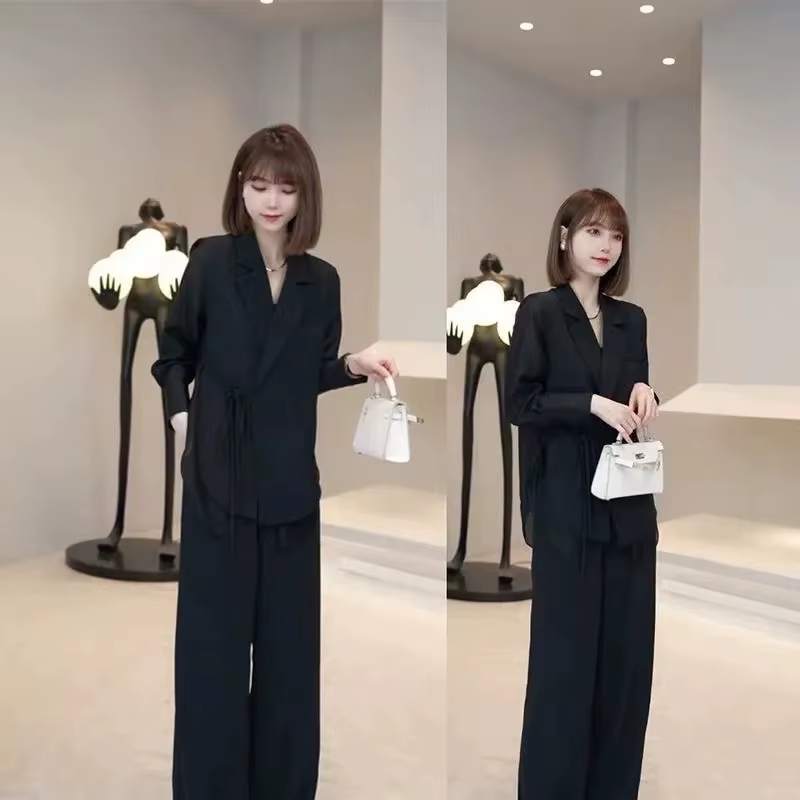 Haut et pantalon de célébrité de tempérament de mode de bouton de piedmont de loisirs, style réglabl