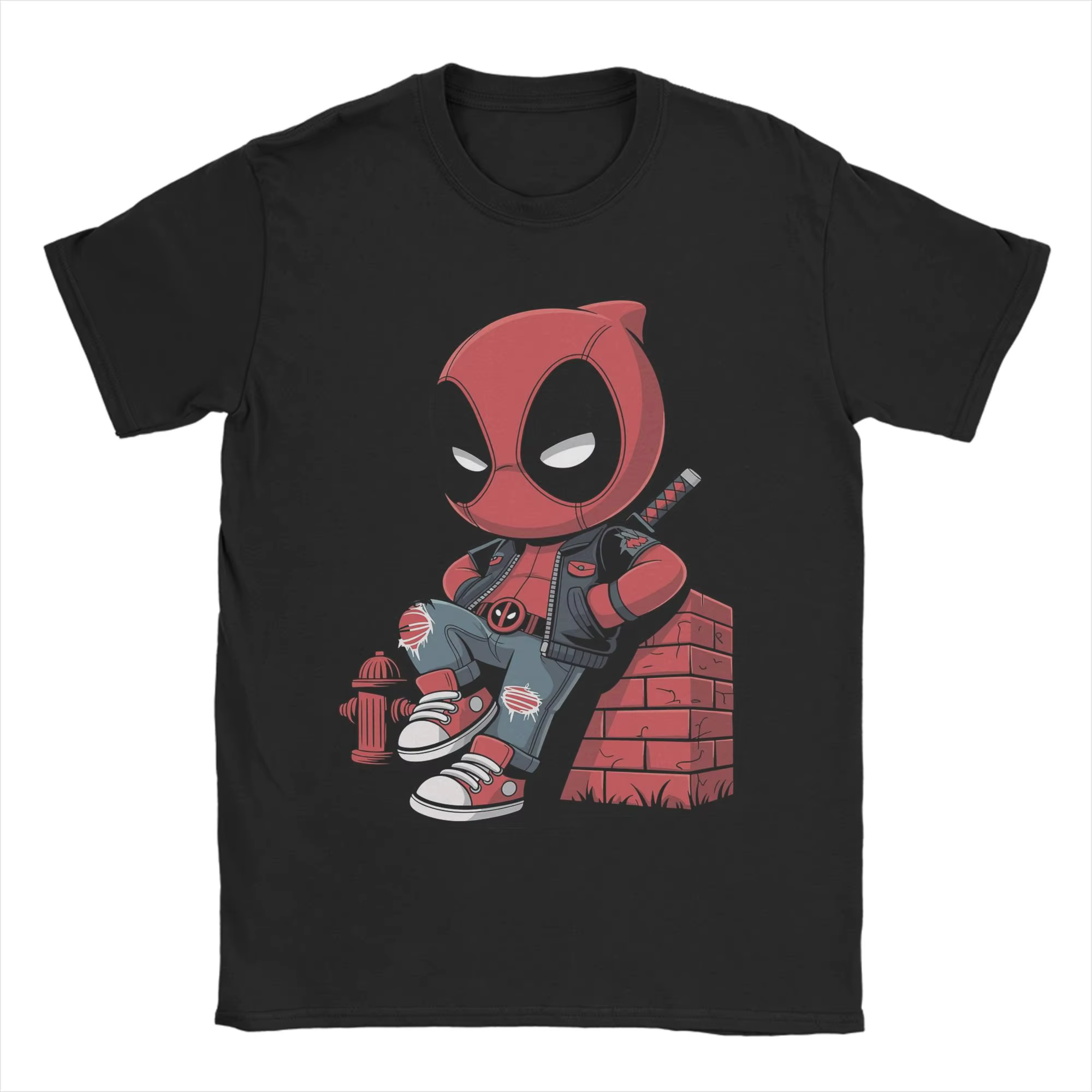 Deadpools T-Shirts pour hommes, T-Shirt décontracté en coton, col rond, vêtements à manches courtes,