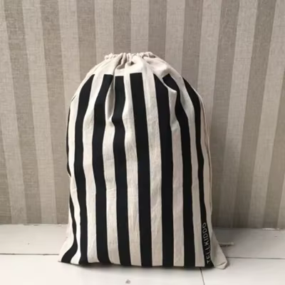 Grand sac à linge en coton et lin, sac de rangement pour vêtements et jouets, tissu imprimé, sac de 