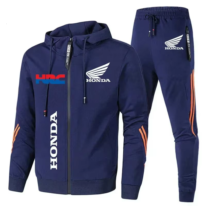 Nouvel ensemble de vêtements de sport imprimés avec logo Honda HRC. Sweat à capuche zippé Cycling Ra