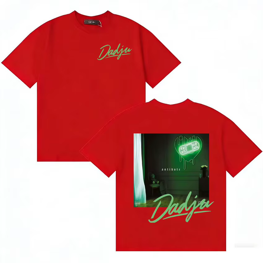T-shirt du chanteur français Dadju pour hommes, t-shirt en coton imprimé double face de haute qualit