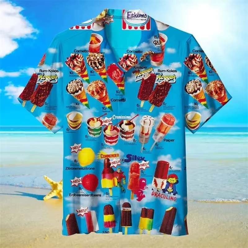 ChimCool-Chemise Hawaïenne à Manches Courtes pour Femme, Vêtement Unisexe à Revers, Imprimé en 3D, M