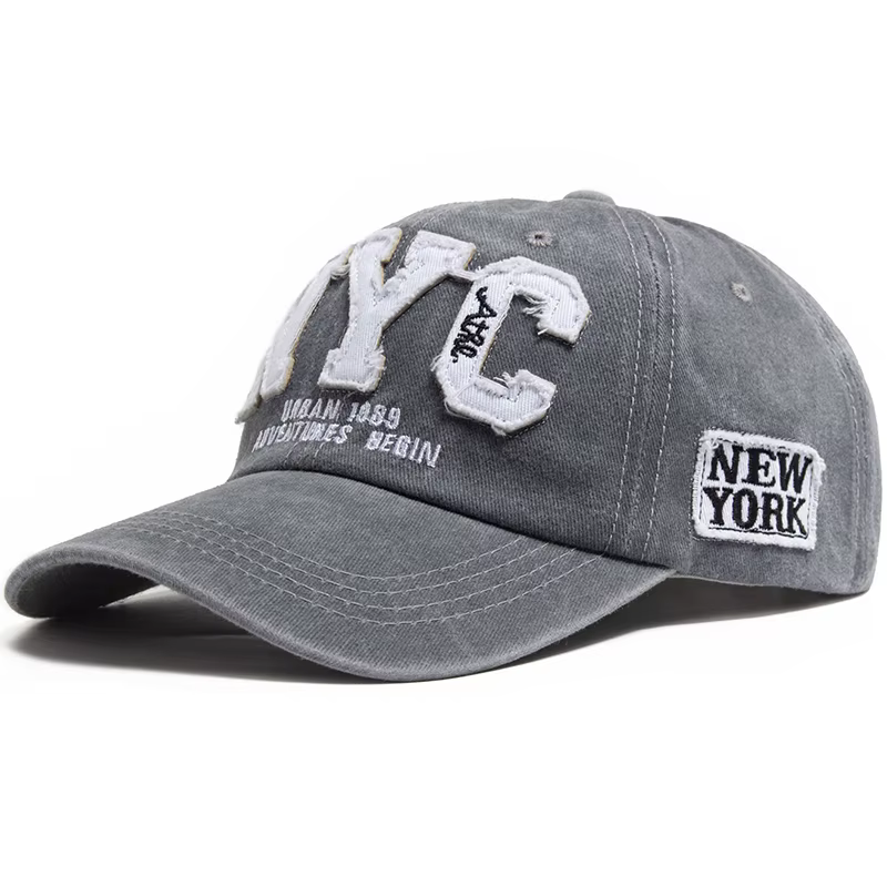 Casquette de baseball vintage en coton lavé pour homme, nouvelle casquette tendance avec grande lett