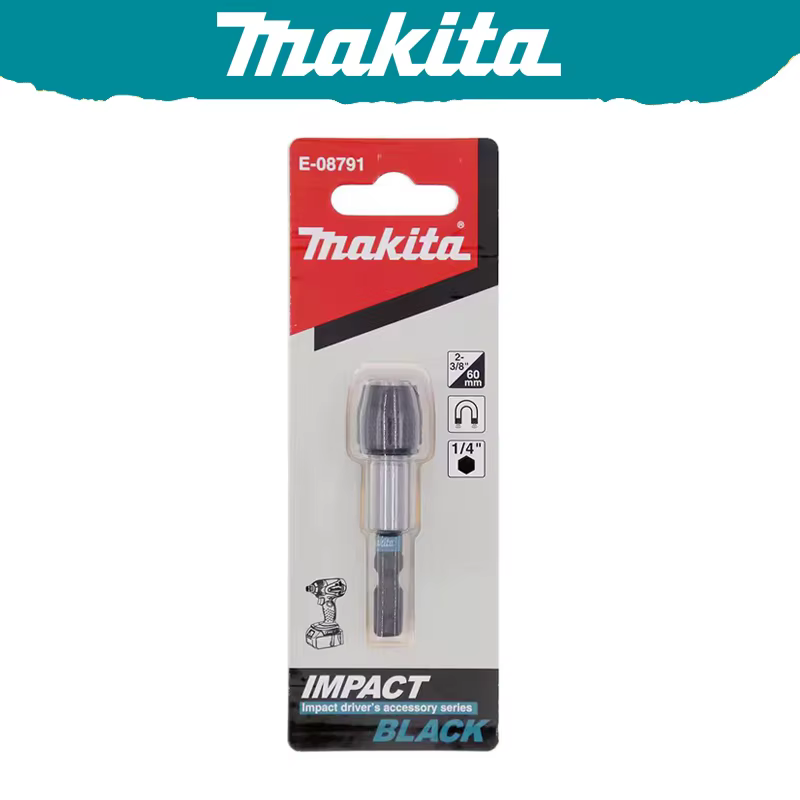 Makita E-08791 Impact noir porte-embout magnétique 60MM 1/4 "poignée hexagonale manchon magnétique l