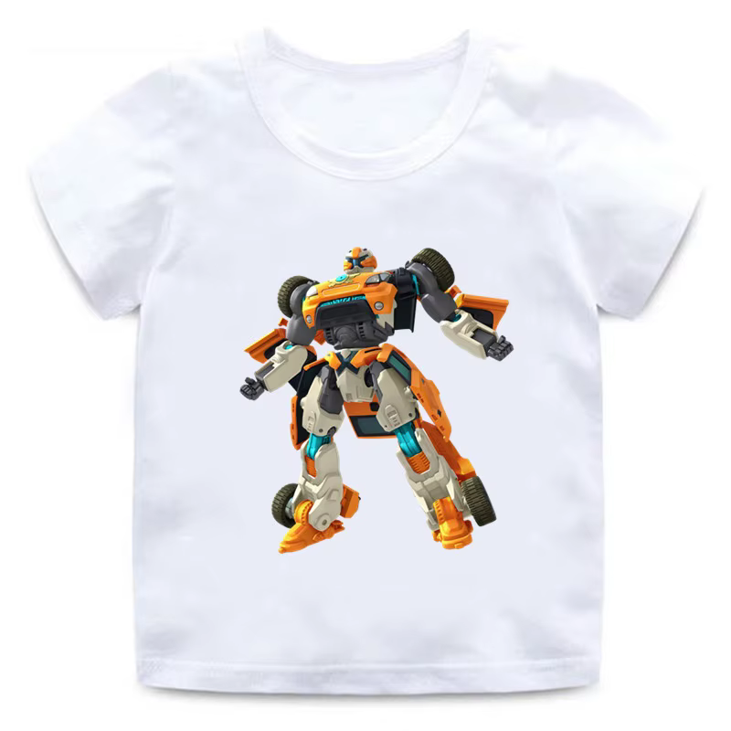 T-shirt en coton pour hommes, femmes, adultes, enfants, garçons et filles, motif robot transformable