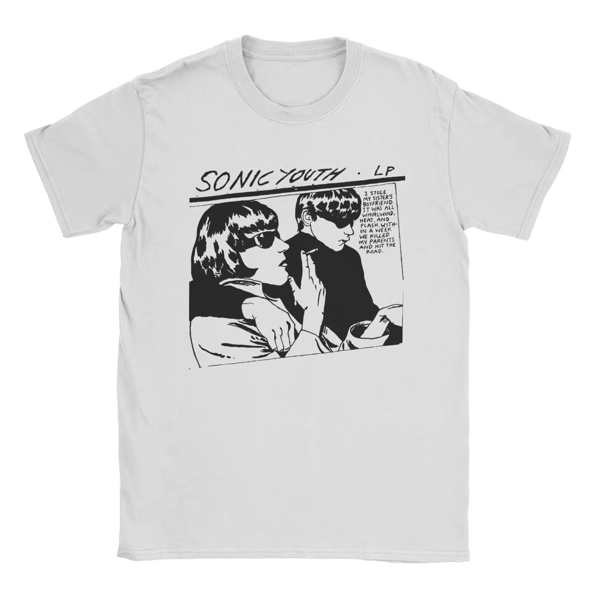 T-shirt manches courtes unisexe Sonic Youth, streetwear amusant, vintage, coton, polyvalent, Harajuk