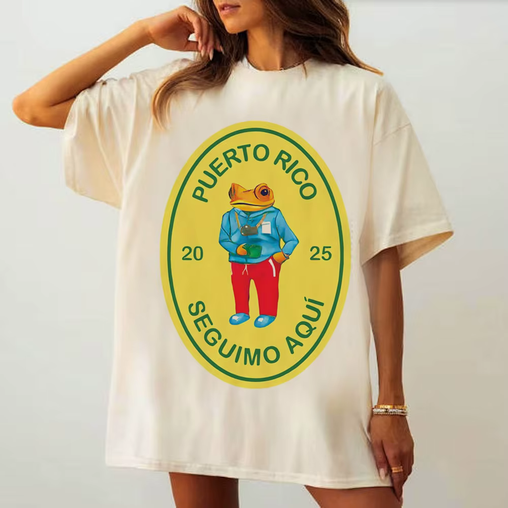 Bad Bunny – t-shirt classique pour filles et femmes, numérique, psychédélique, coloré, graphique Vin