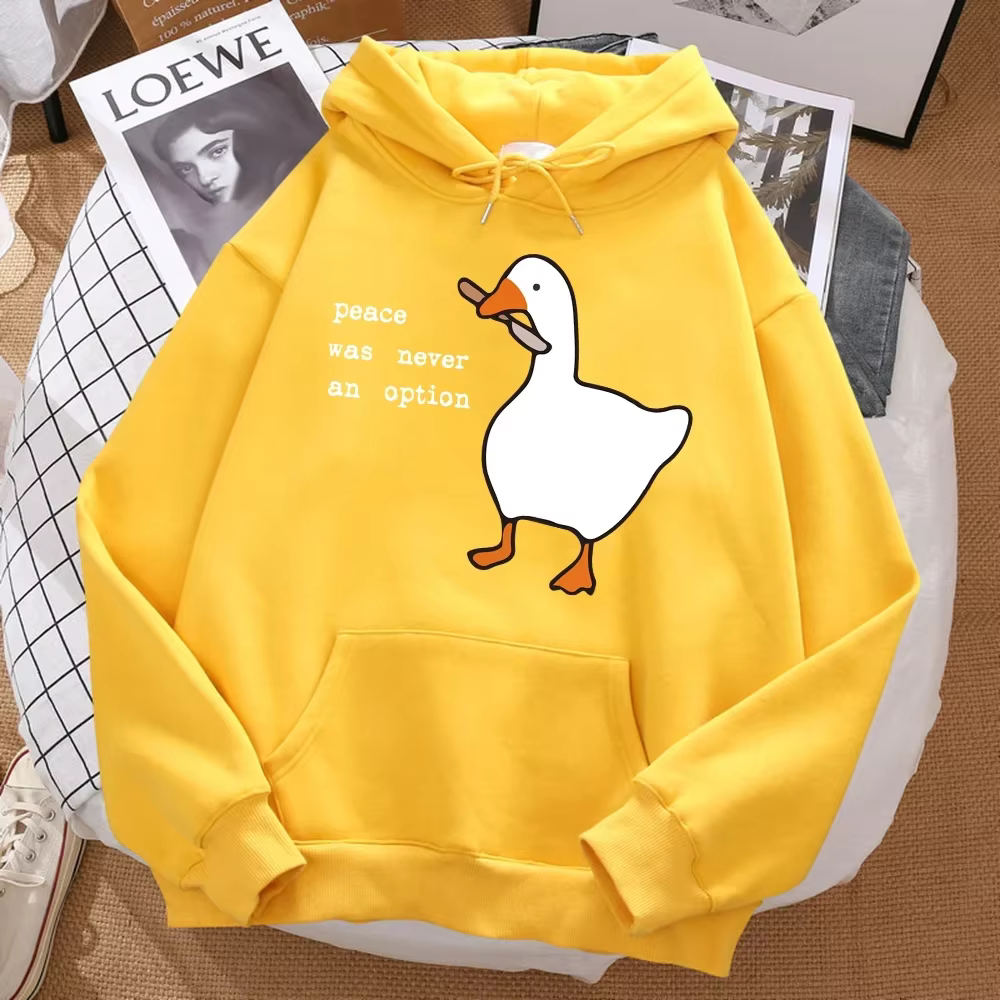 La paix n'a jamais une Option imprimé sweat hommes rue surdimensionné automne à capuche Hipster doux