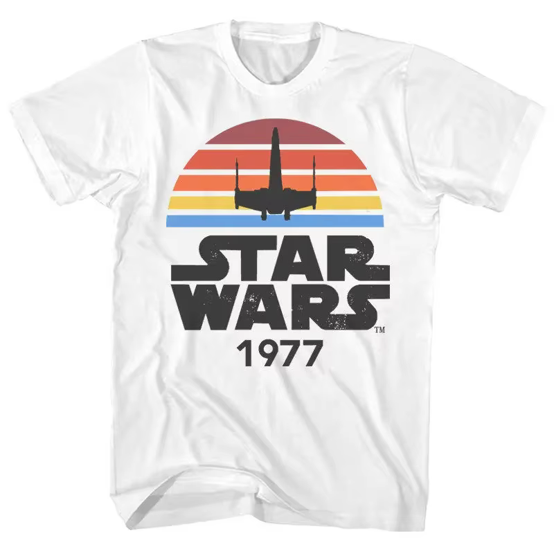 T-shirt rétro décontracté Star Wars pour hommes, femmes, enfants et adultes – Haut en coton pour gar