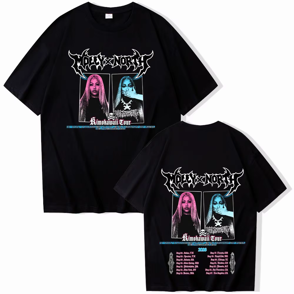 T-shirt North West Molly Santana Kimokawaii Tour pour homme et femme, chemise décontractée à manches
