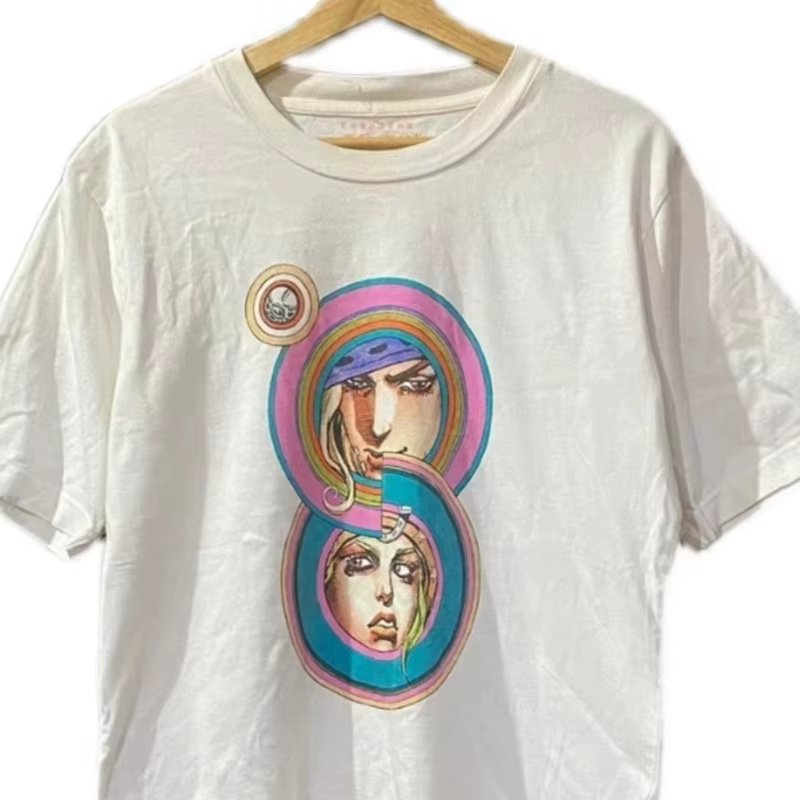 JOJO'S BIZARRE ADVENTURE Cartron imprimé été t-shitr vêtements surdimensionnés coton à manches court