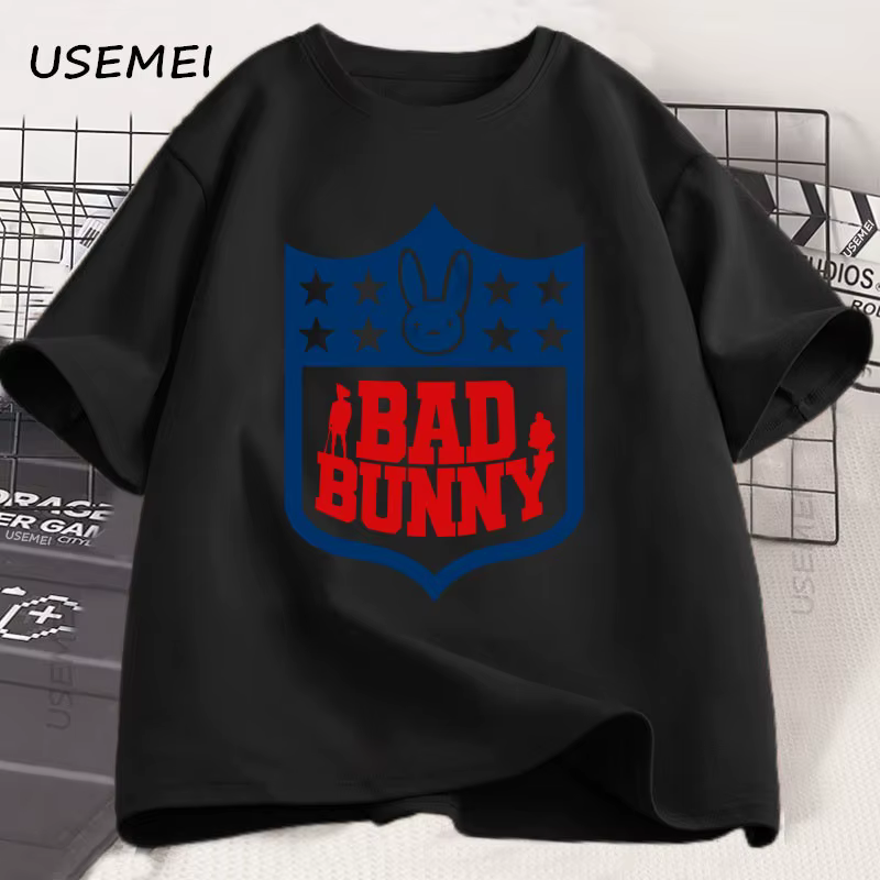 Bad Bunny Football imprimé t-shirts hommes femmes à manches courtes T-shirt imprimé graphique t-shir