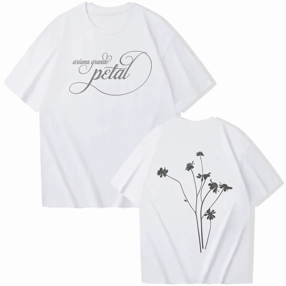 T-shirt Pétale Ariana Grande 2026 – Tendance Mode Estivale Homme Femme Harajuku Manches Courtes Hip 
