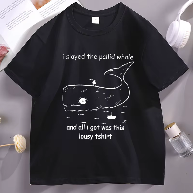 Limbus Company Whale T-shirt imprimé à manches courtes pour hommes et femmes, T-shirt décontracté à 