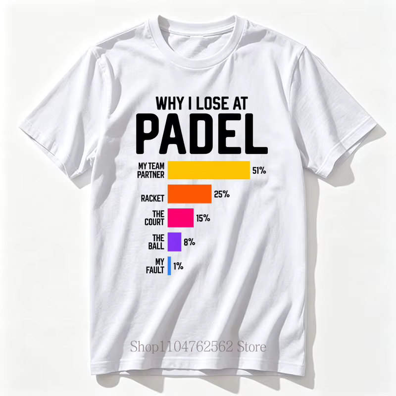 T-shirts imprimés Padel pour hommes, mode décontractée d'été, style urbain, hauts confortables, col 