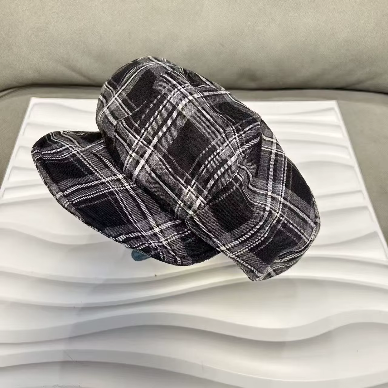 Casquette Gavroche à Carreaux Noirs et Blancs pour Femme et Homme, Chapeau de Boulanger Vintage, Cas