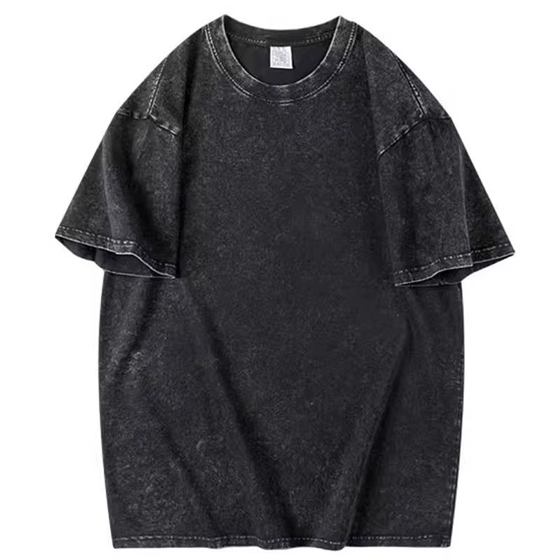 T-Shirt à manches courtes teint en cire de flocon de neige lavé, chemise culturelle unisexe pour fêt