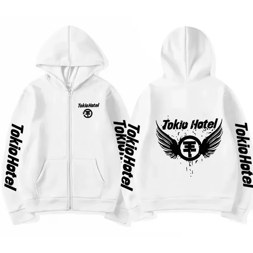 Tokio Hotel sweat à capuche hommes femme Harajuku veste zippée sweat Hip Hop Streetwear mode surdime