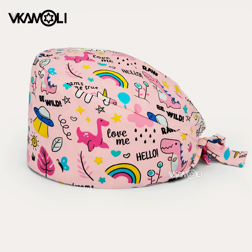 Chapeaux imprimés roses pour hommes et femmes, chapeau de travail, casquette de gommage Gorro Enferm