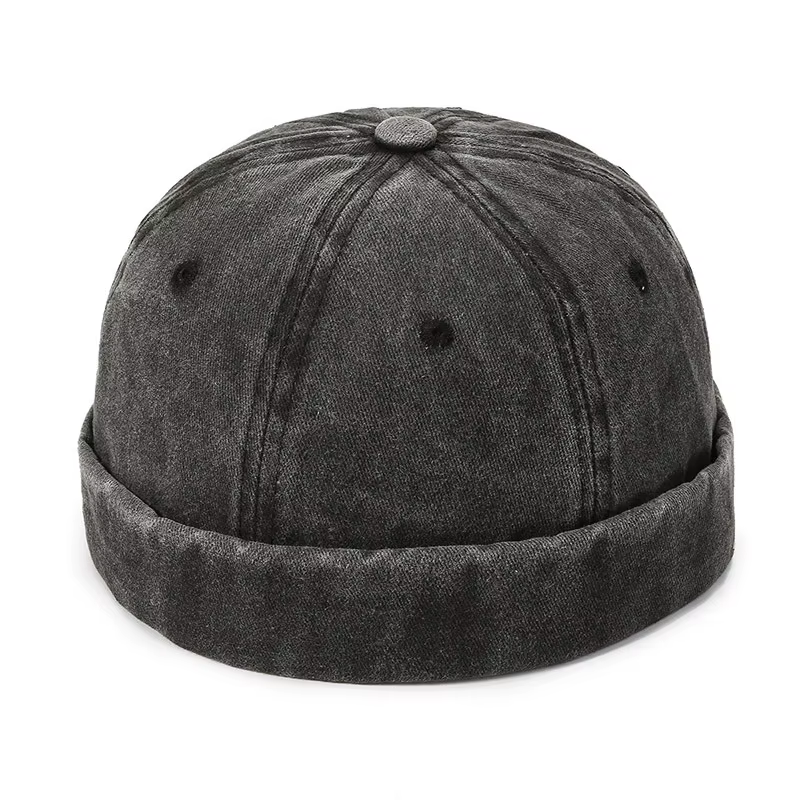 Hommes Denim Hip Hop chapeaux Skullies Casquette été Bonnet chapeau sans bride Docker chapeau Vintag