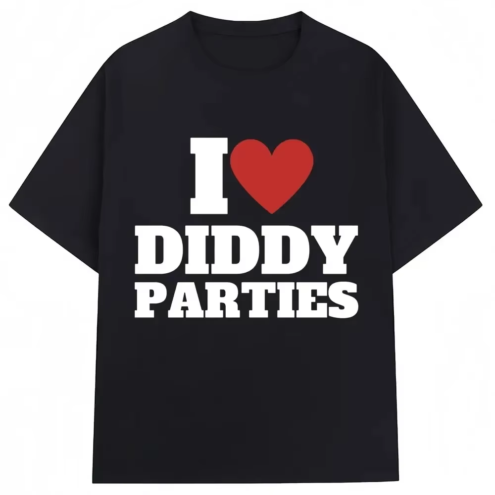 Nouveau T-shirt d'été 2026 avec slogan « I Love Diddy Parties », tee-shirt unisexe en coton pour adu