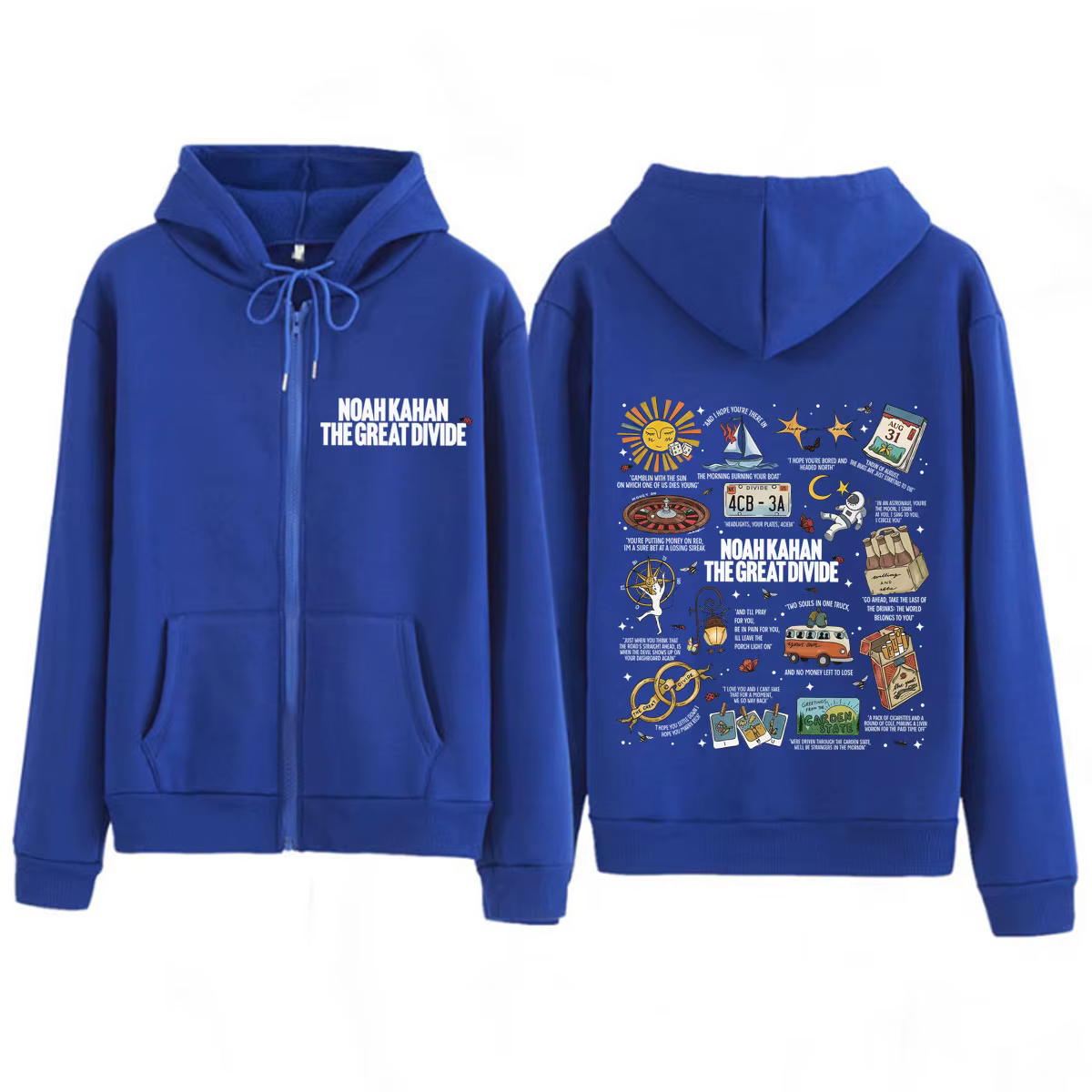 Noah Kahan The Great Divide Tour 2026 Sweat-shirt à capuche zippé graphique pour hommes et femmes, s