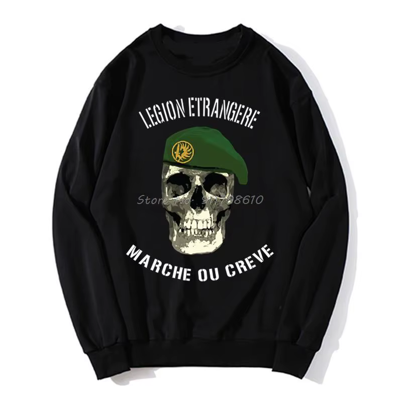 Sweat à capuche de la légion étrangère pour hommes, imprimé drôle, pull printemps-automne, Streetwea